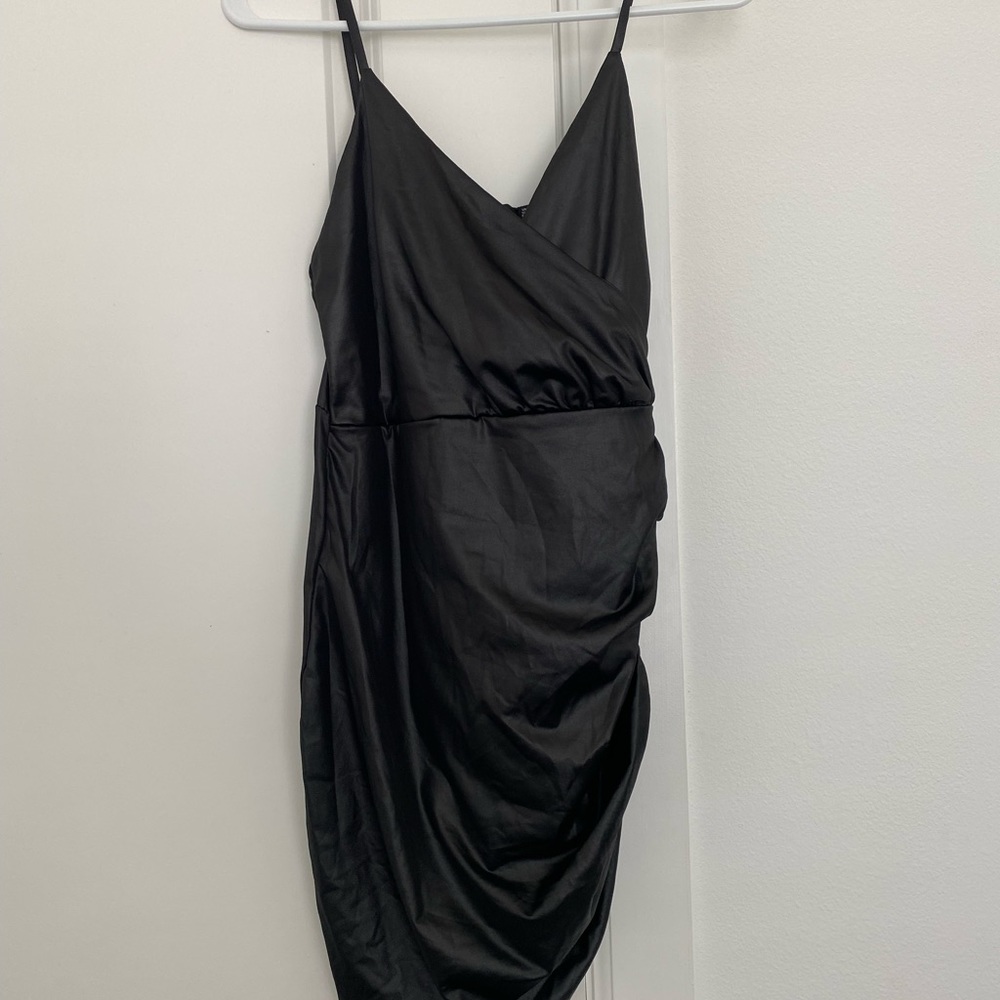 Parisian- Size 4 Faux leather mini dress